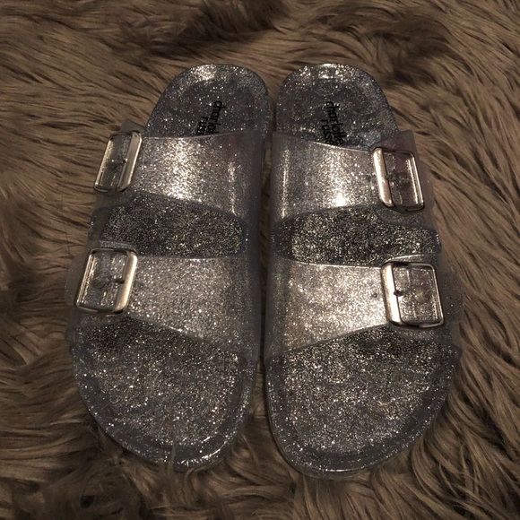 clear glitter slides